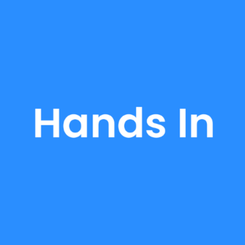 Hands In logo with link to company website