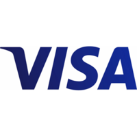Blue Visa text logo with link to their website